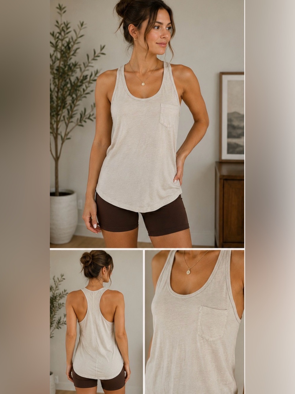 Barefoot Dreams Malibu Collection Racerback Tank Top Size Small